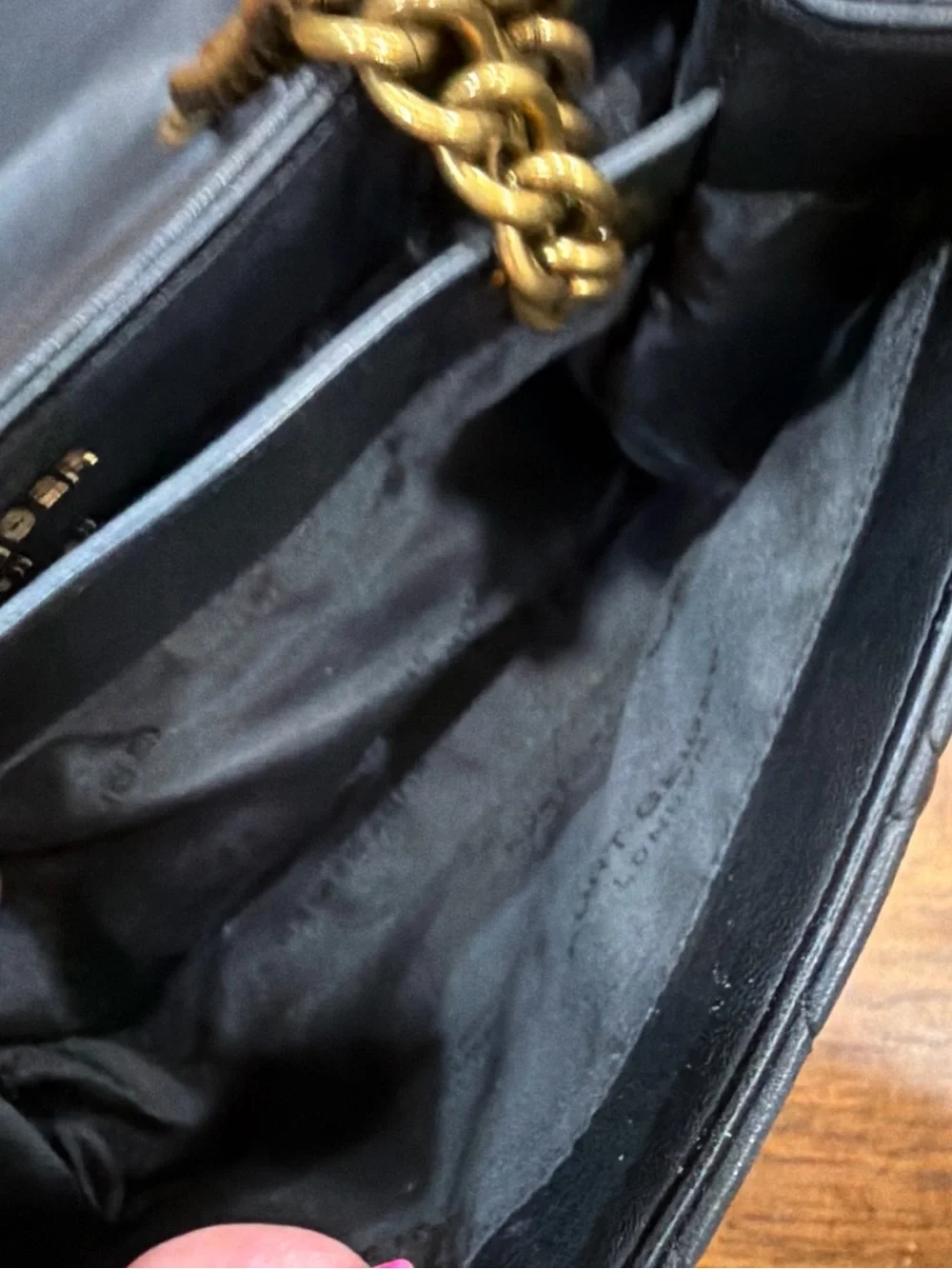 Kurt Geiger Black Quilted Shoulder Bag with Gold Hardware